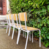 Series of 4 school chairs