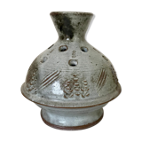 Signed ceramic flower-picker vase