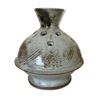 Signed ceramic flower-picker vase