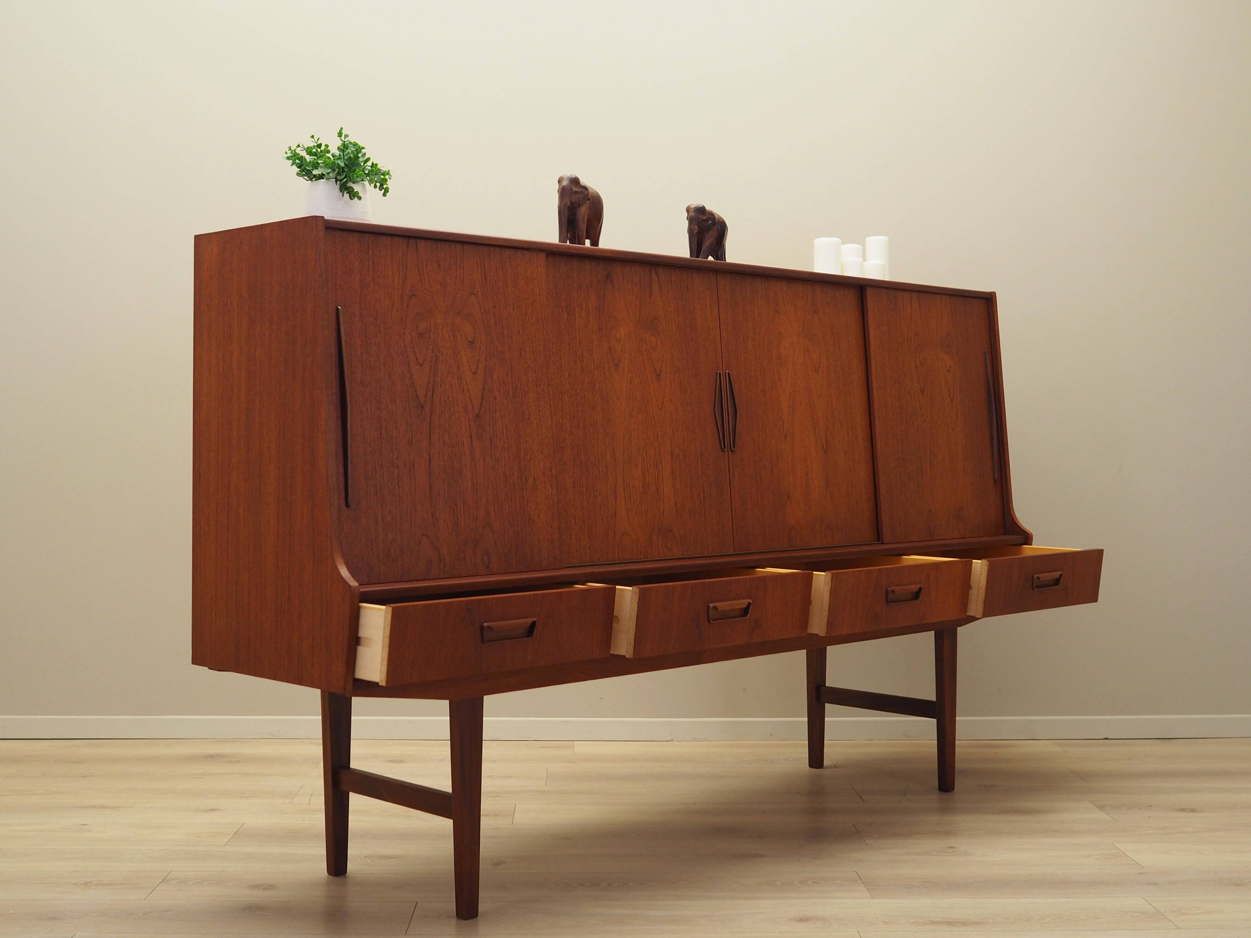 Teak highboard, Danish design, 1960s, production: Denmark
