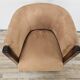 1940s Art Decò armchair in walnut and velvet