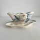 Antique iron earthenware sauceboat with flowers and birds "Malaga" Petrus Regout