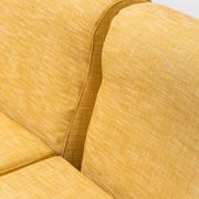 Pair of vintage yellow fabric armchairs, 1970s modernism
