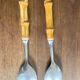 Salad servers with bamboo handles