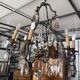 Lustre cage with 8 lights - Louis XV style with flowers 98 X 80