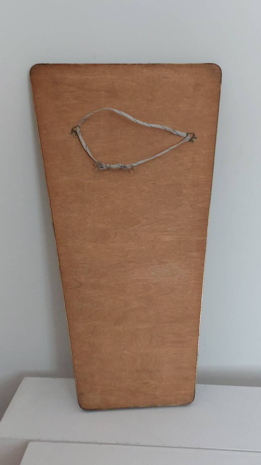 Brass mirror with patinated mosaic, mid-20th century.