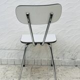 Set of 4 vintage grey chrome Formica kitchen chairs.