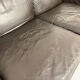 Vintage black leather Dreipunkt Scala design 3-seater sofa in teak.