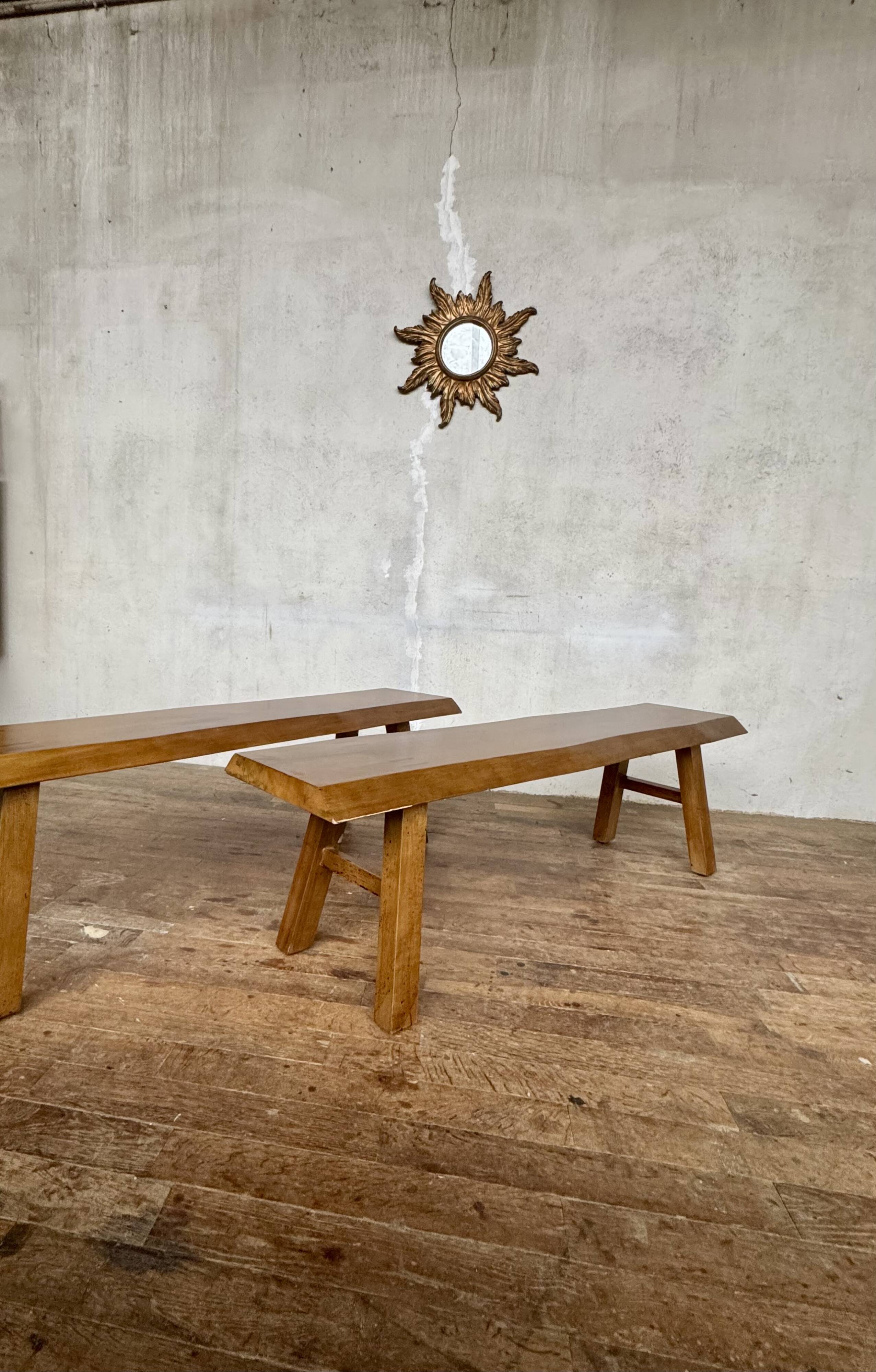 Vintage brutalist bench pair