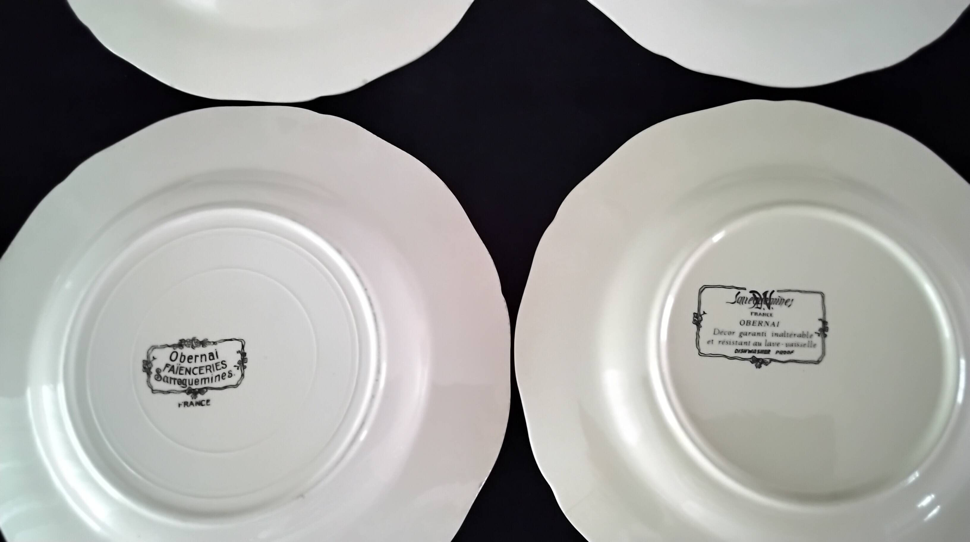 6 Sarreguemines earthenware dessert plates Model Obernai
