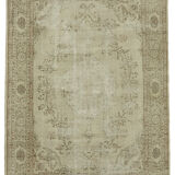 Handmade oriental contemporary 1980s 262 cm x 361 cm beige wool carpet