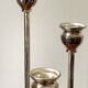 CANDLE HOLDER 3 Lights METAL Patinated Chrome
