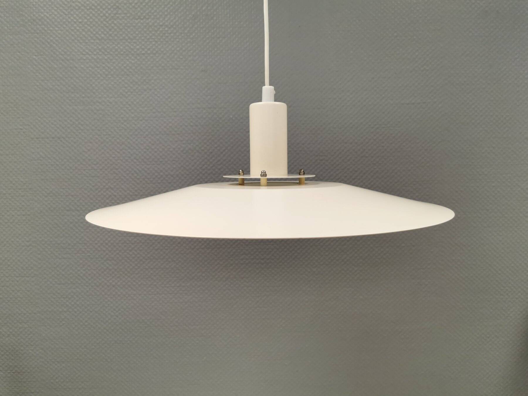 White slim hanging lamp from the Danish lamp produced by Lyfa, 1980s