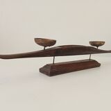 Vintage chandelier in solid carved teak.