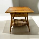 Bamboo and rattan bedside table