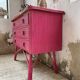 Commode rotin rose vintage