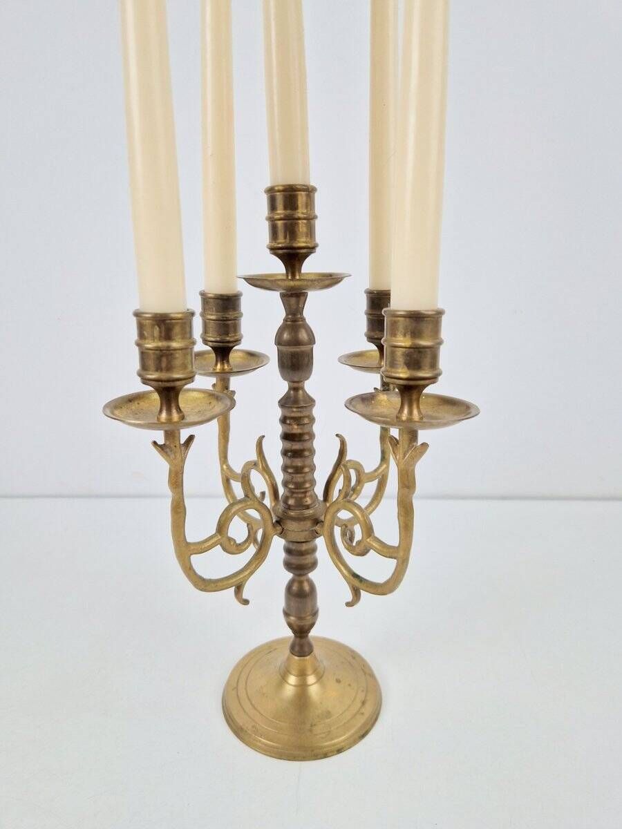 French Rustic Copper Candlestick, 1950