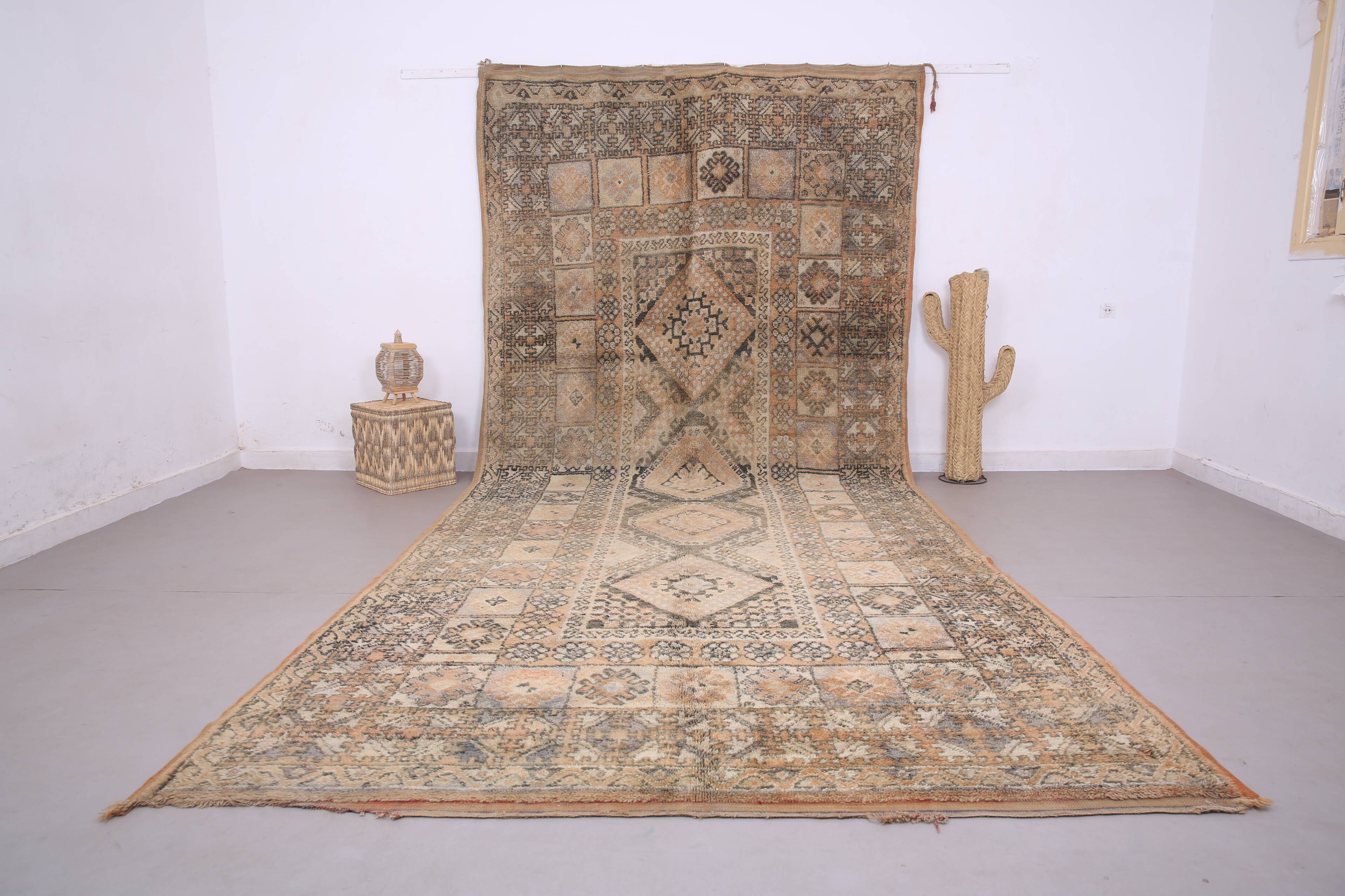 Extra Large Vintage Moroccan Rug  217 x 487 - Berber wool Boho Rug Handmade