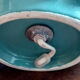 Turquoise blue scallop lamp