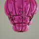 Beautiful Shaded Deep Pink  Murano Blown Glass Wrought Iron Ceiling Light