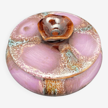 Boîte en céramique ronde violette