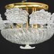 Lovely transparent Murano glass leaf ceiling light or chandelier, 1970s