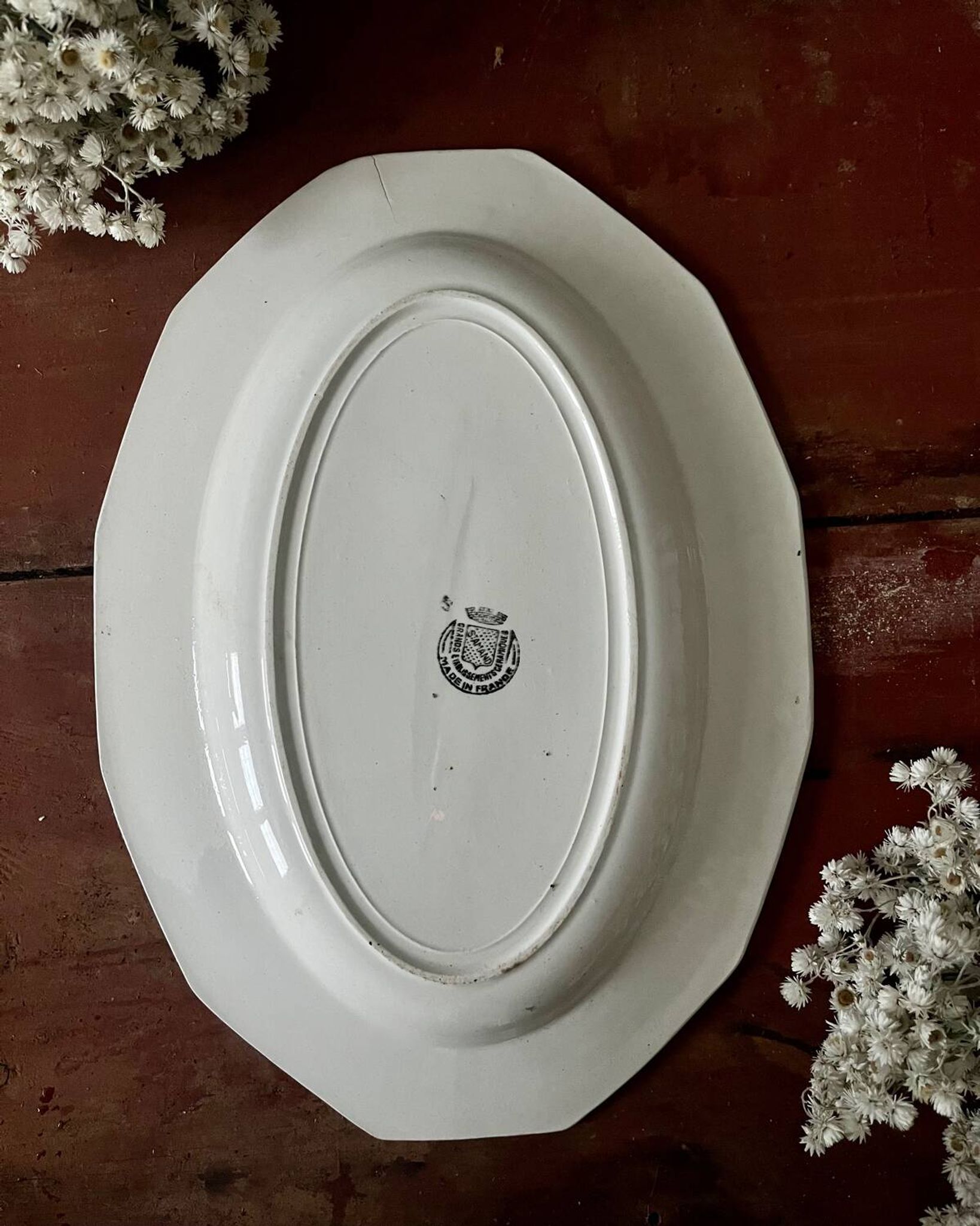 Saint Amand ironstone oval dish