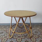 60's rattan coffee table