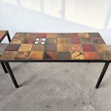 Duo de tables basses en céramique émaillée