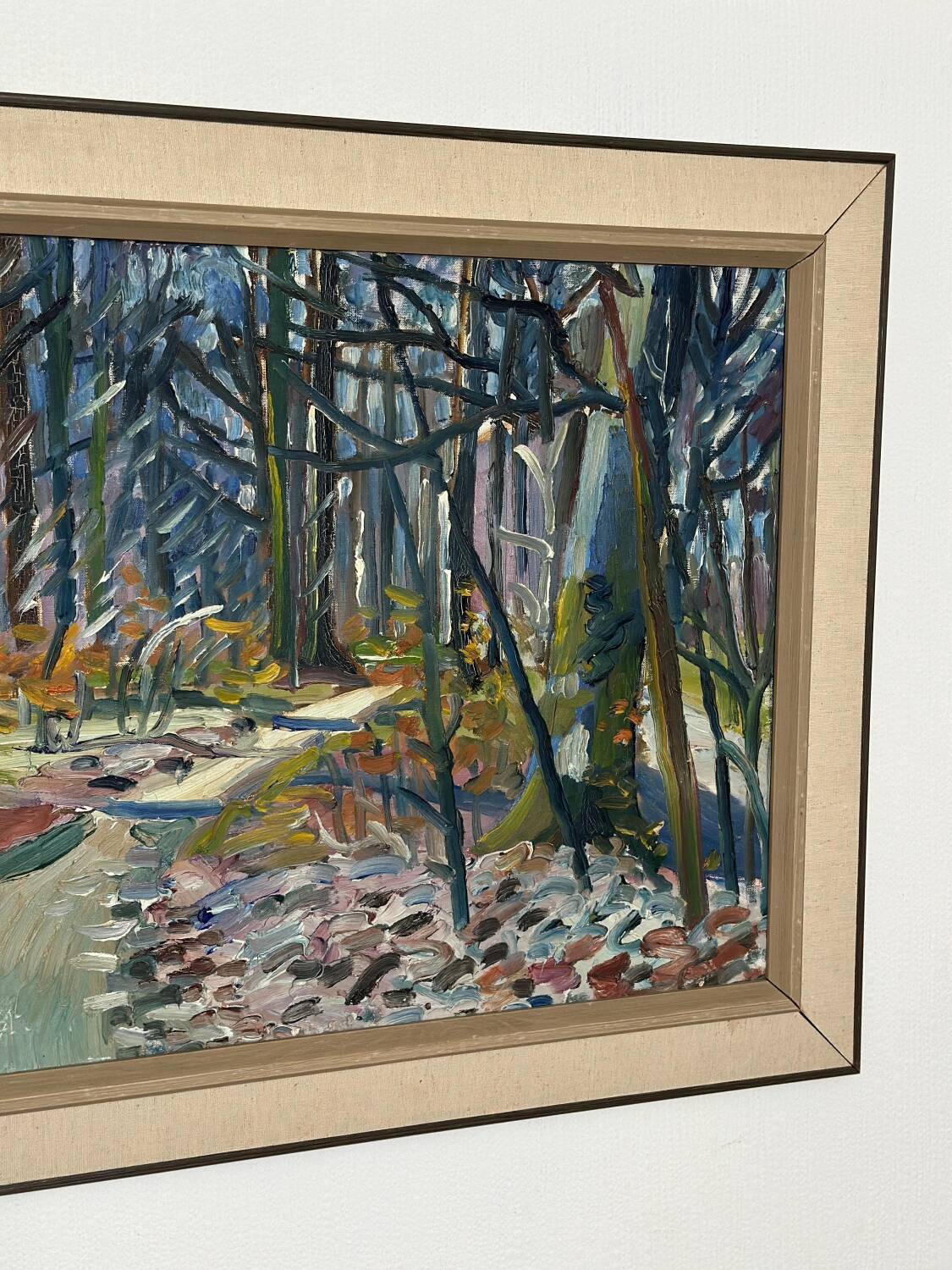 Swedish Oil on Canvas – “Forest” by Eyvind Olesen – Dated 1957