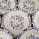 Set of 12 Bavaria porcelain dessert plates model China Blau