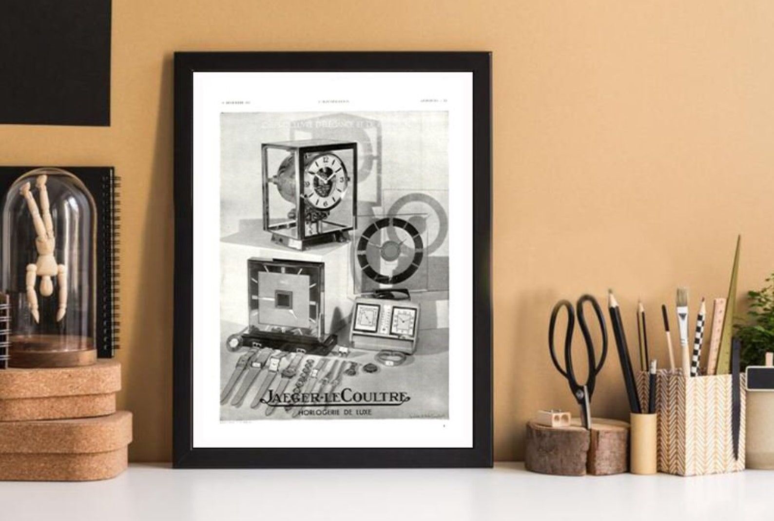Vintage poster 30s Jaeger le Coultre Montre