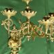 Pair of neo-Gothic wall sconces. Solid gilt bronze.