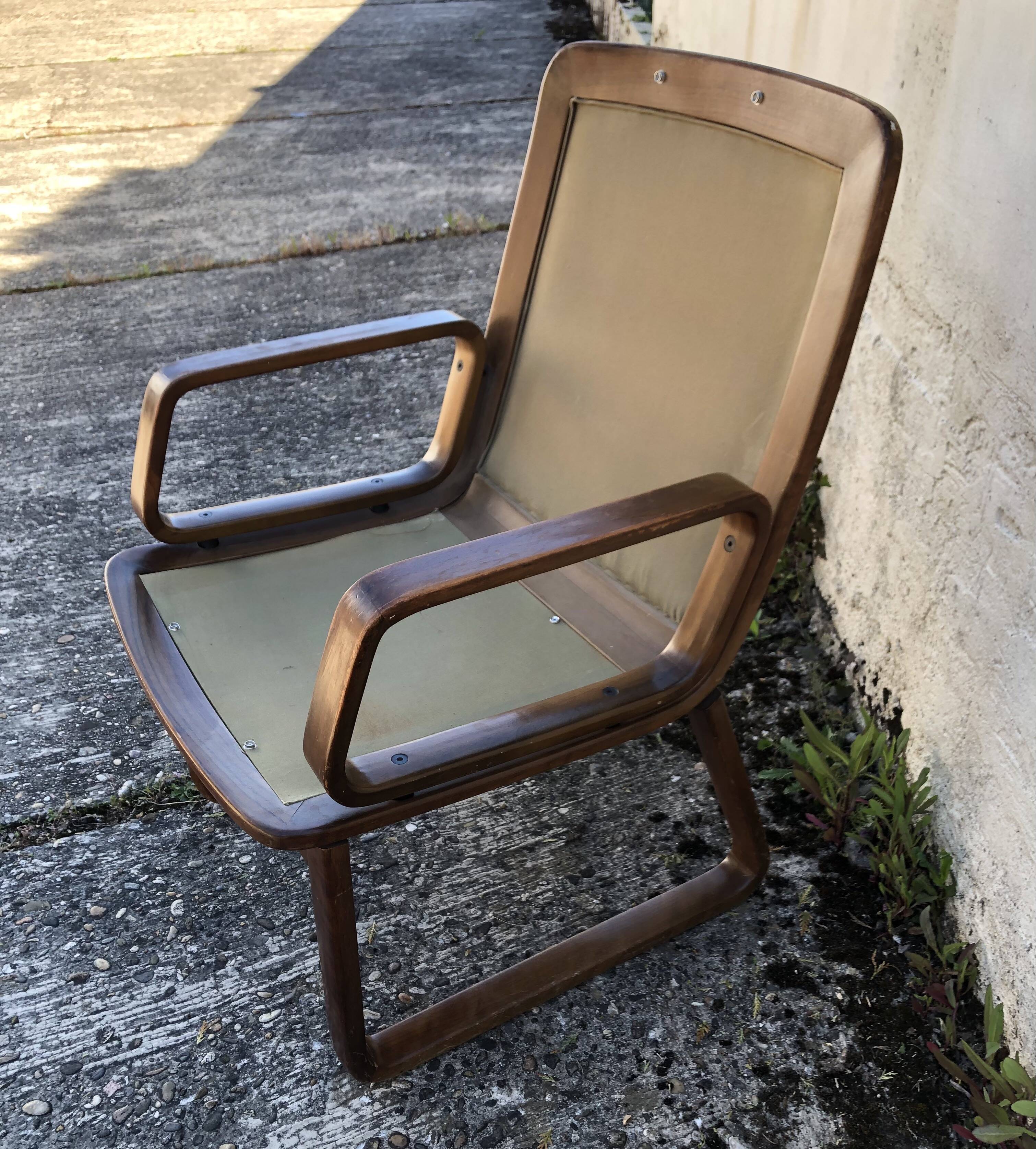 Vintage sled foot armchairs from the 70s