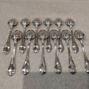 12 silver-plated coffee spoons by Christofle Marly, 13.6 cm