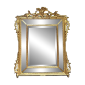 Miroir ancien à Parecloses 123/100cm doré à la feuille d’or, mercures