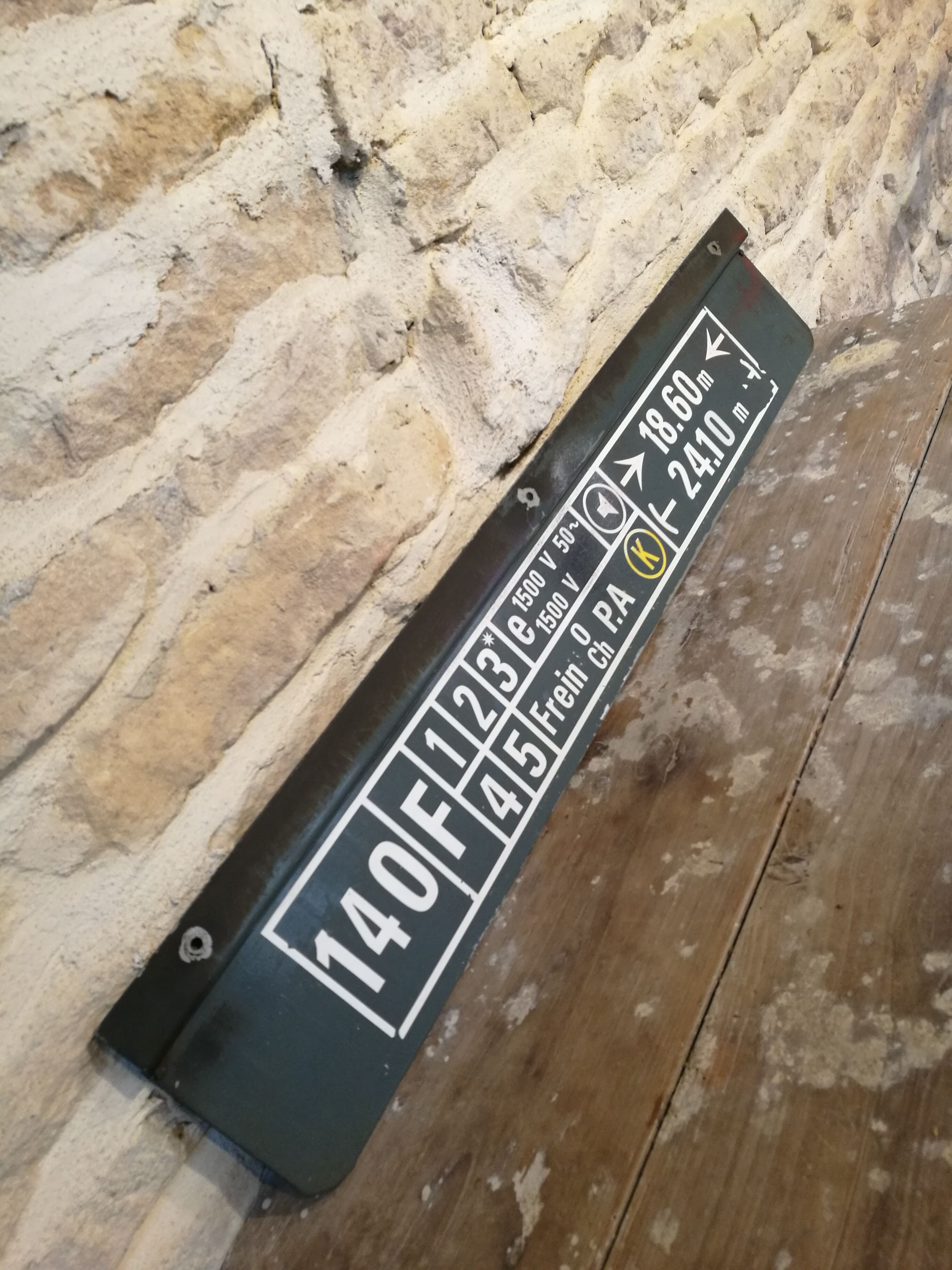 Old plate of BOM from an old boxcar