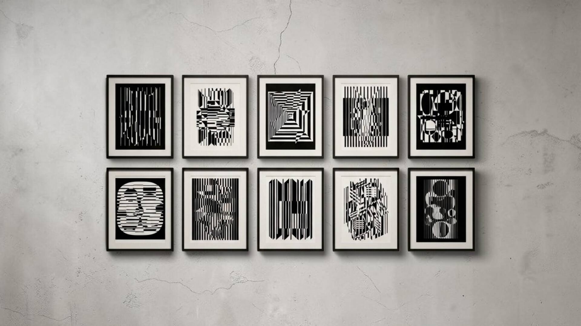10 screen prints by Victor Vasarely, linear portfolio Editions du Griffo