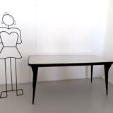Dining Table with a Pale Green Glass Top in the style of Carlo De Carli, Italy
