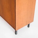 Vintage sideboard. Oak wood, drawers and door. France, 1960s