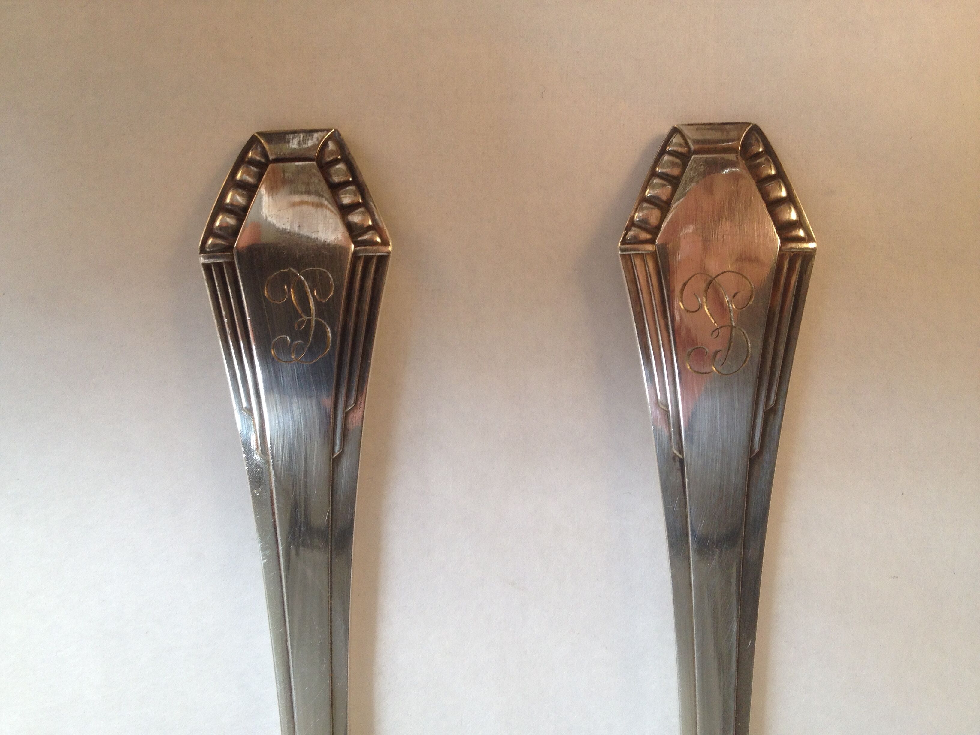 Duo box covered child in silver metal style Art-Deco style