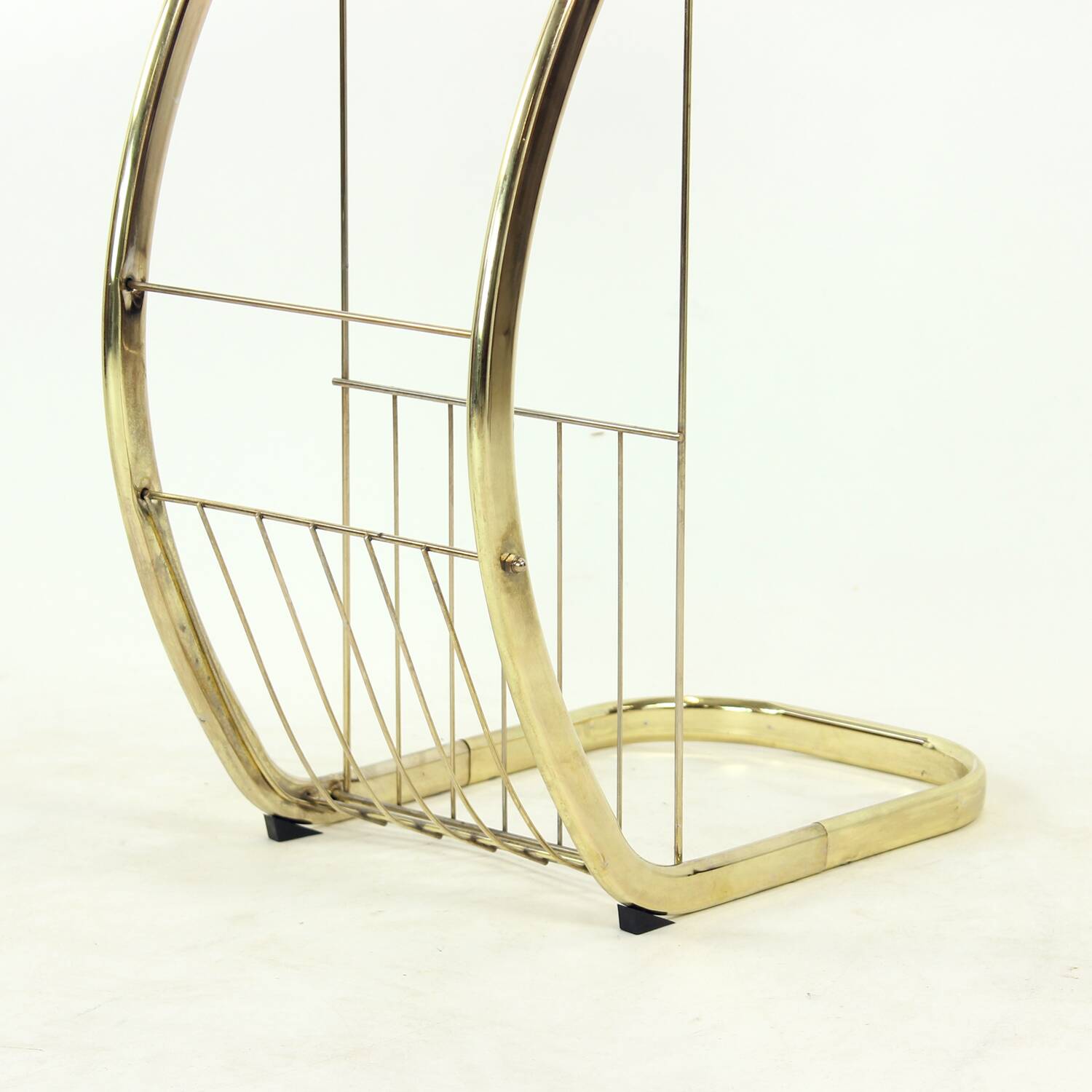 Table d'appoint en laiton et verre, Italie, 1970