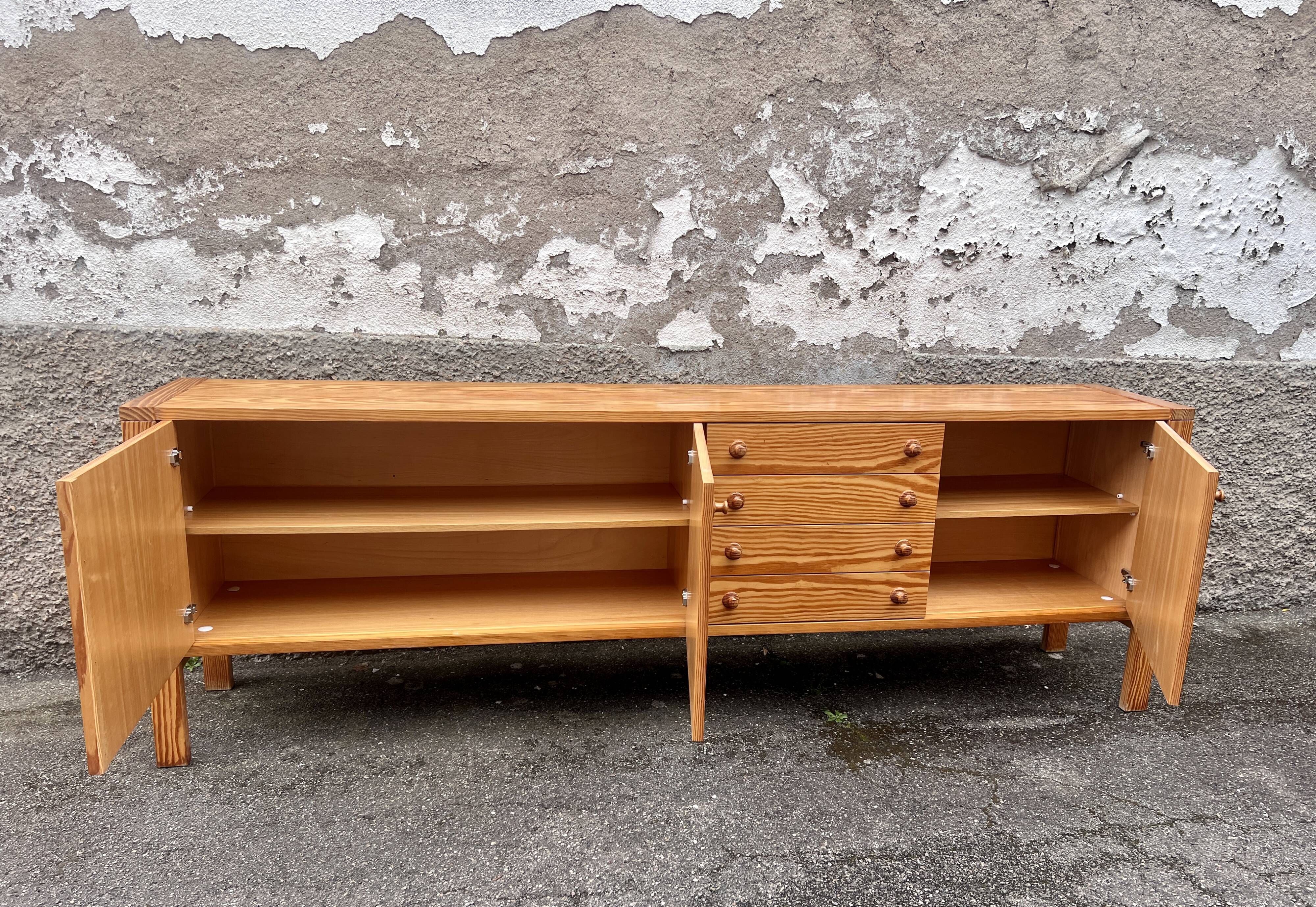 Enfilade vintage en pin 1970 1980 style scandinave