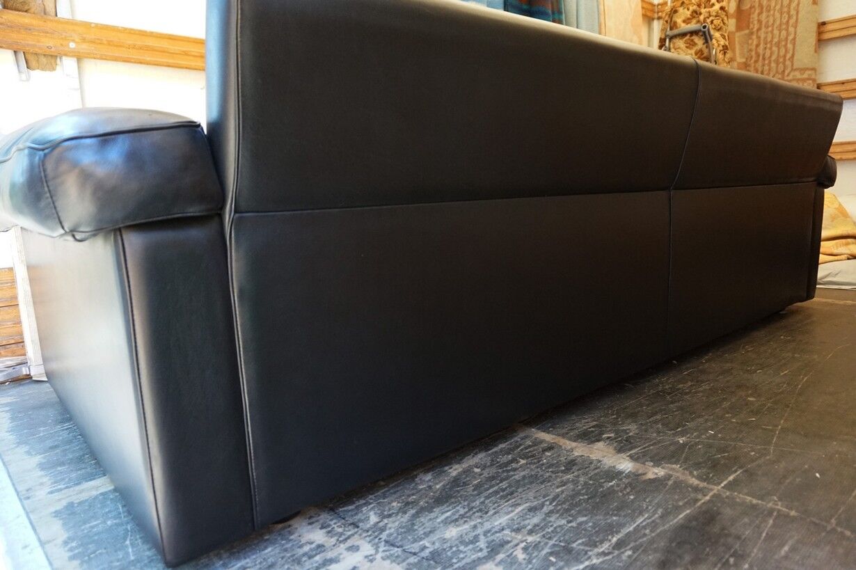 Black Leather Sofa by Tito Agnoli for Poltrona Frau, Italy, 1980s