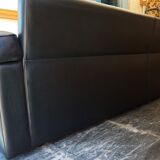 Black Leather Sofa by Tito Agnoli for Poltrona Frau, Italy, 1980s
