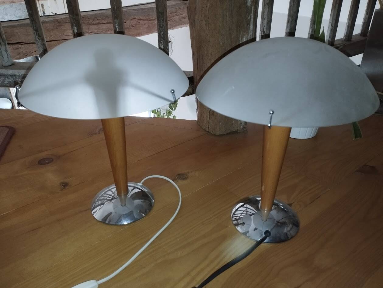 2 lampes champignons vintage IKEA modèle Kvintol B9503