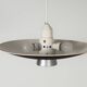 BLACK METAL PENDANT LAMP WITH DIFFUSER BY LOUIS KALFF FOR PHILIPS, 1950S