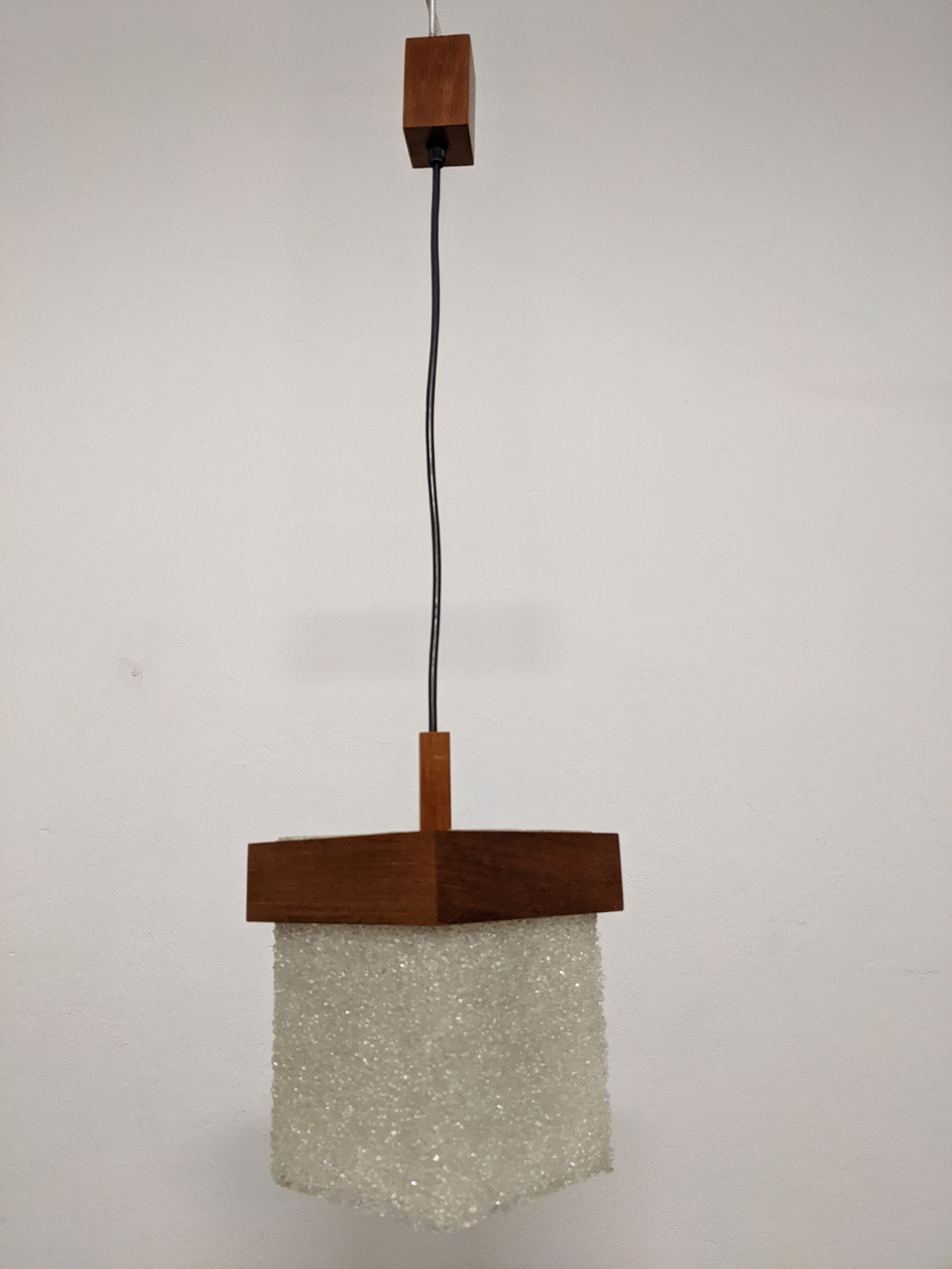 Teak and perspex suspension from the 50s/60s