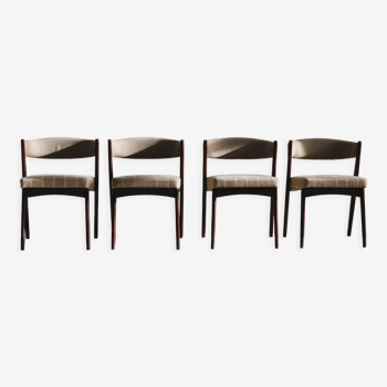 Ensemble vintage de 4 chaises danoises
