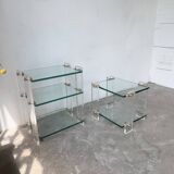 Glass and Plexiglas consoles from the 80s